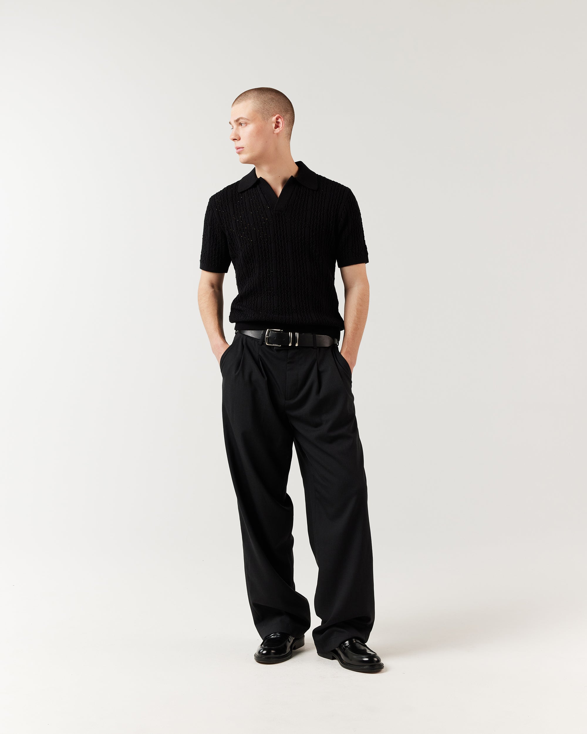 LUUDAN KNIT POLO BLACK サイズS our legacy 9PjYk-m51830045298 |  citylawyermag.com