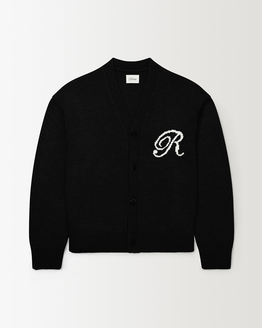 R Knit Cardigan - Black