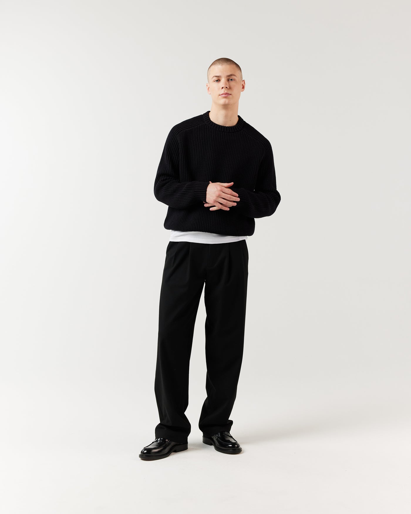 Pleated City Pant - Black | Relaxed Leg Trousers – RONNING