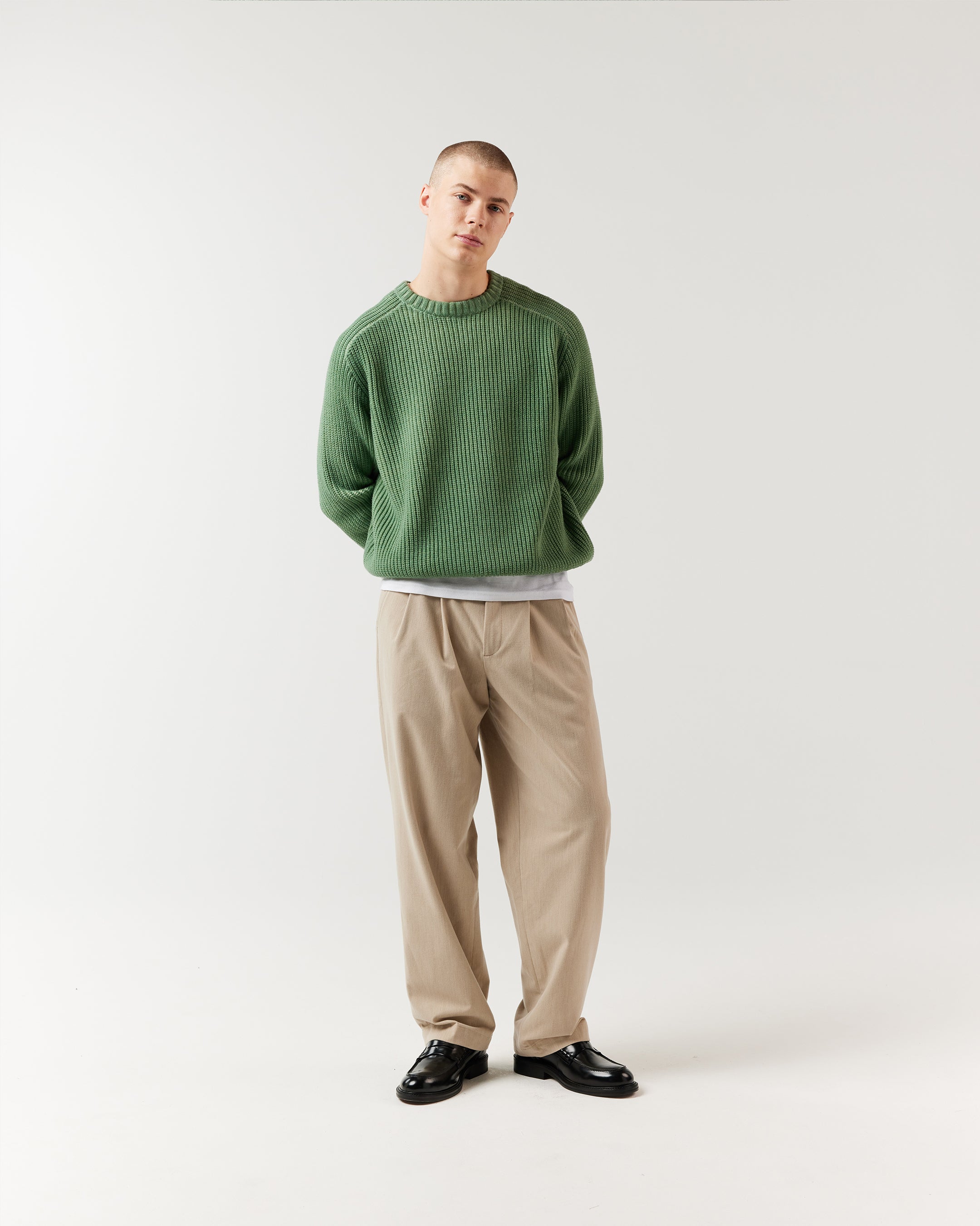 Pleated City Pant - Stone | Relaxed Leg Trousers – RONNING