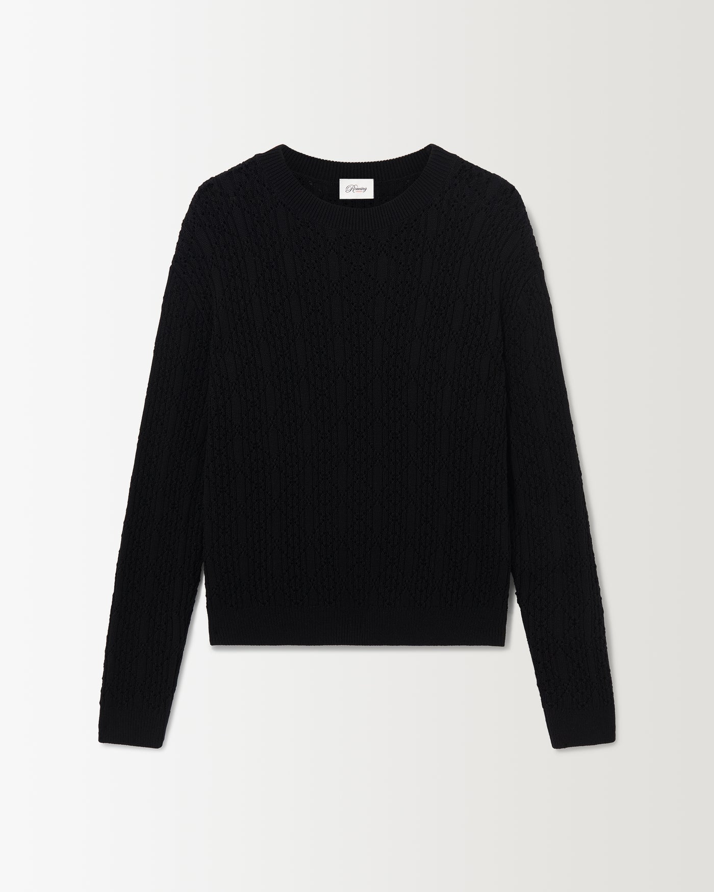 Diamond Knit Crewneck - Black