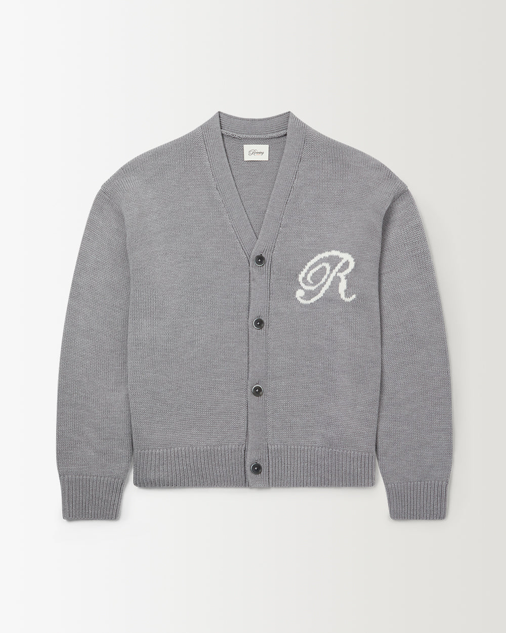 R Knit Cardigan - Grey