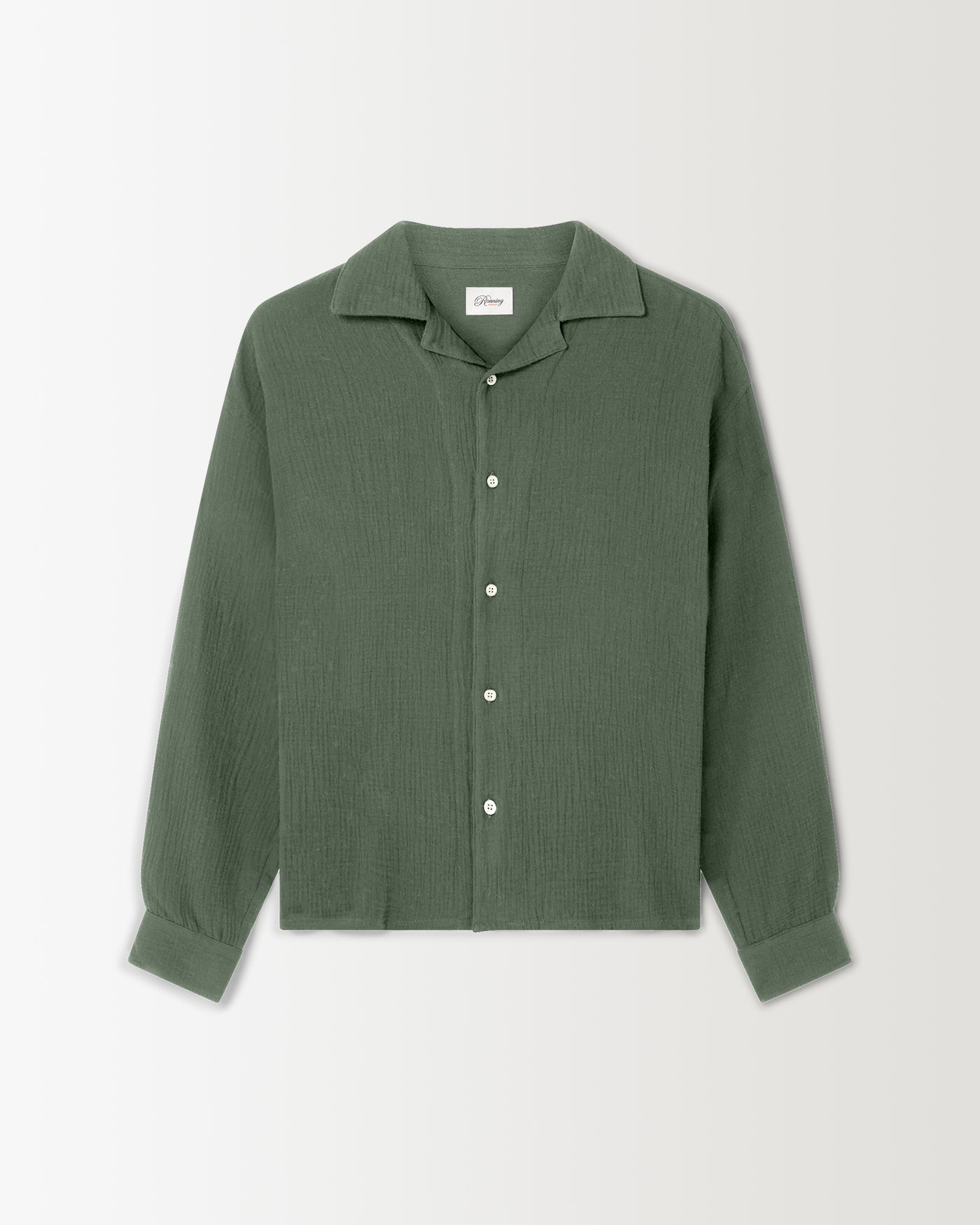 Long Sleeve Crinkle Shirt - Sage Green