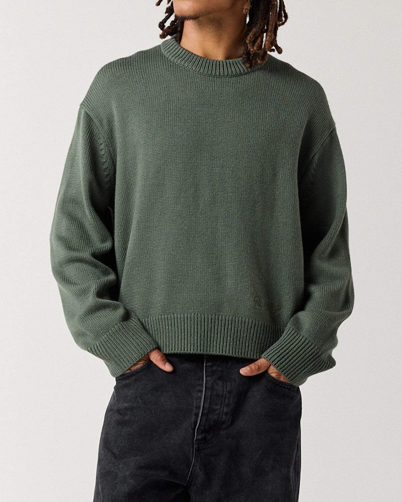 Merino Crew Knit - Sage Green