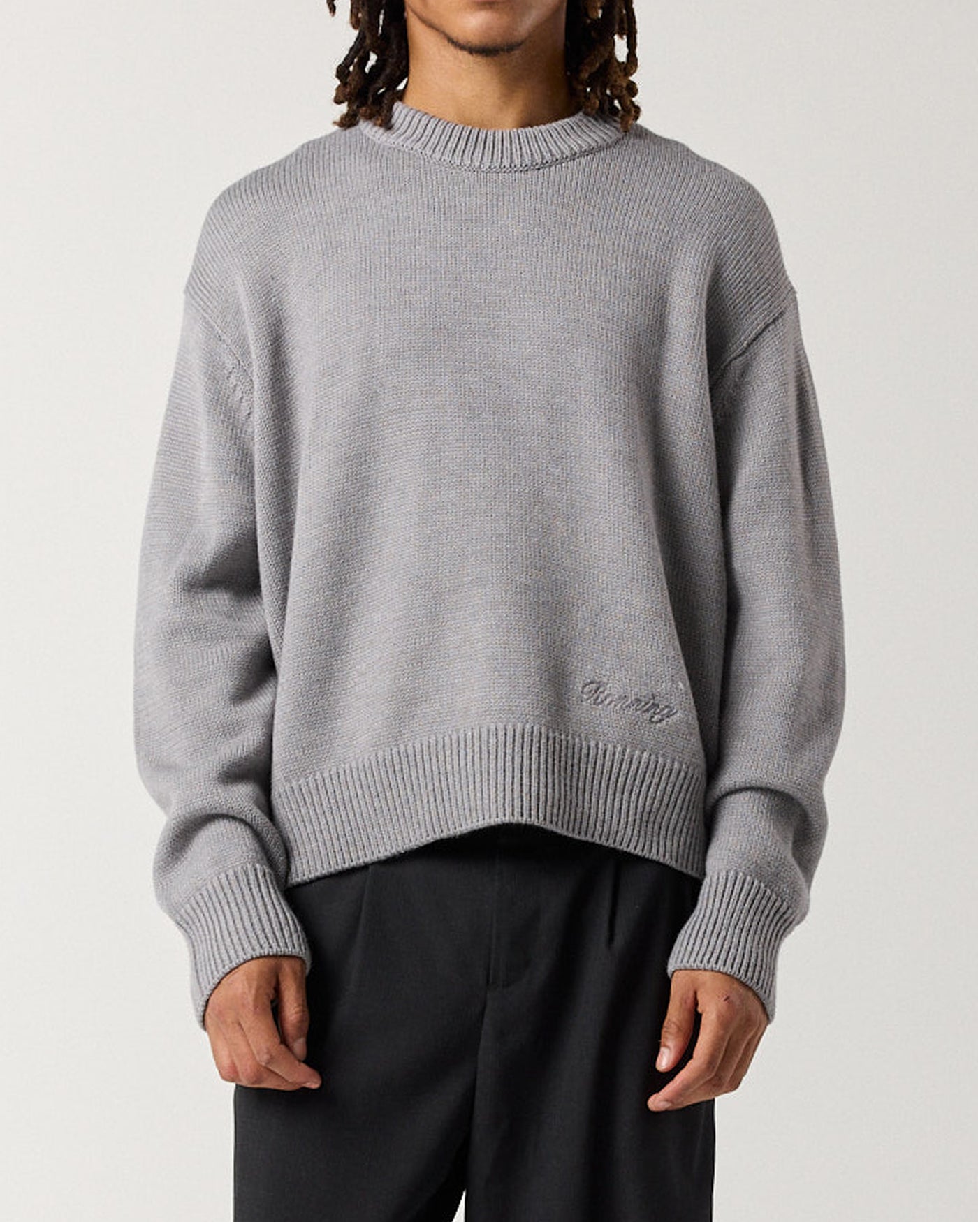 Crew Knit Sweater - Grey