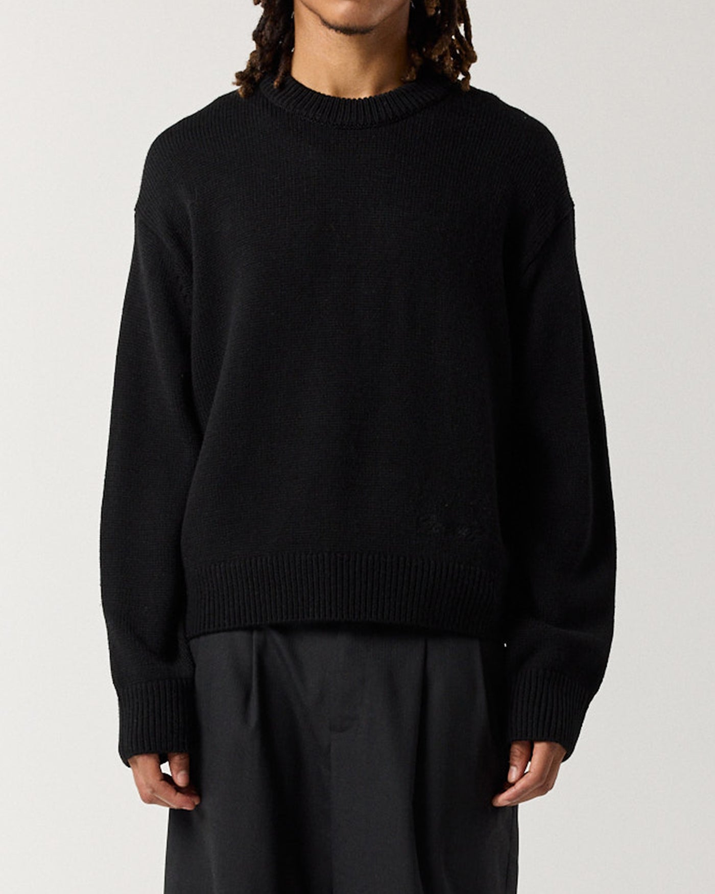 Crew Knit Sweater - Black