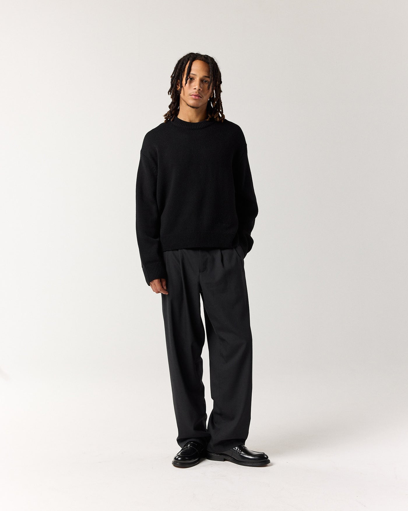 Merino Crew Knit - Black