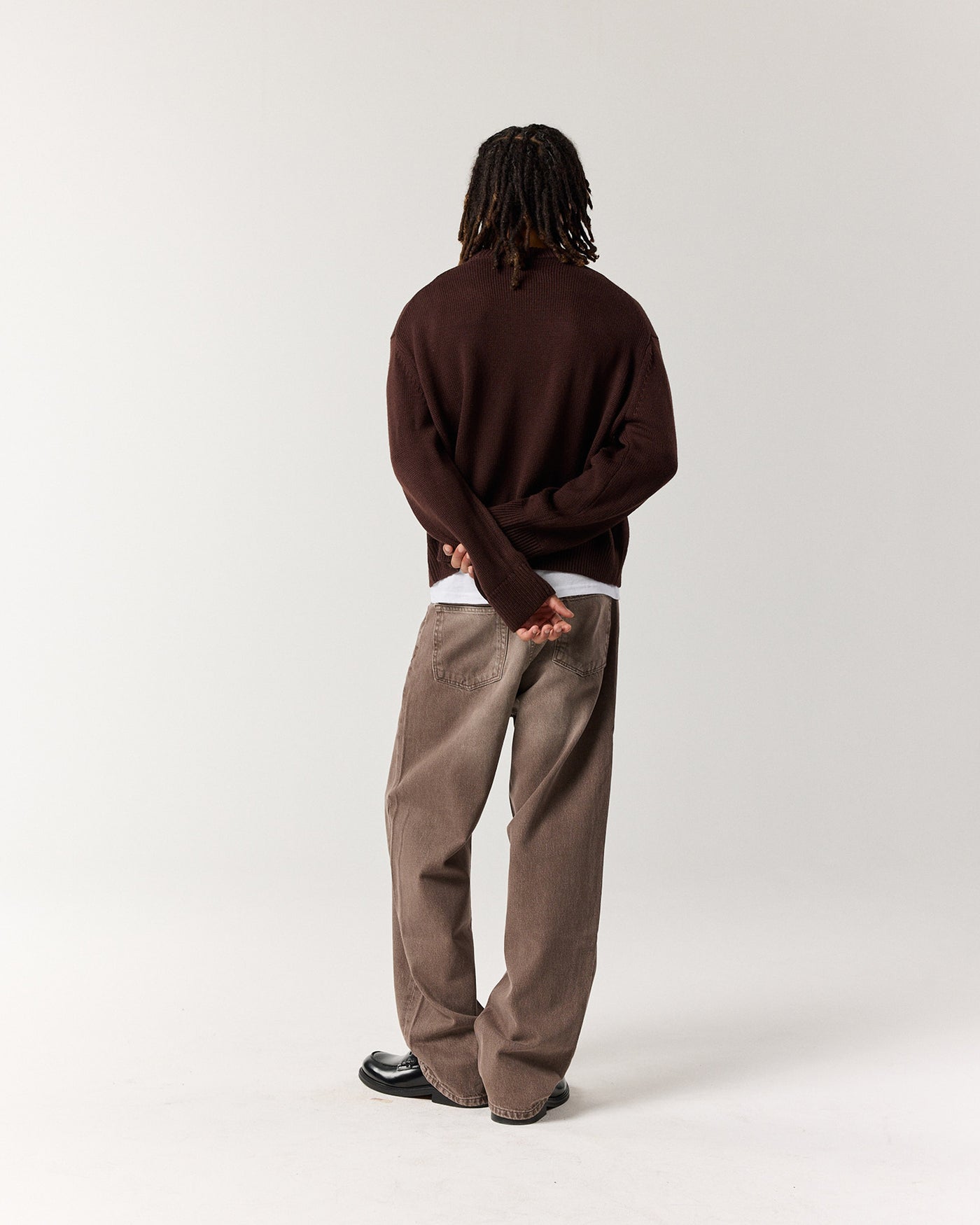 Crew Knit Sweater - Mocha Brown