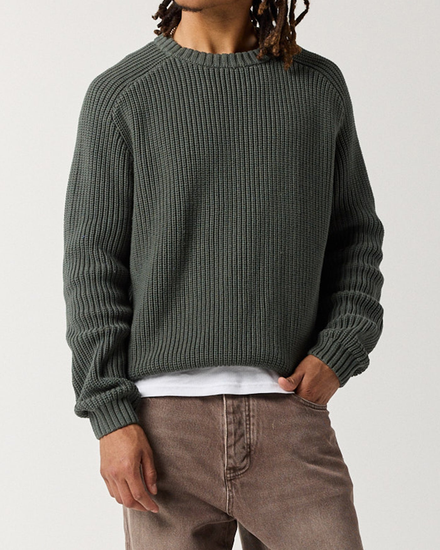 Everyday Fisherman Sweater - Sage Green