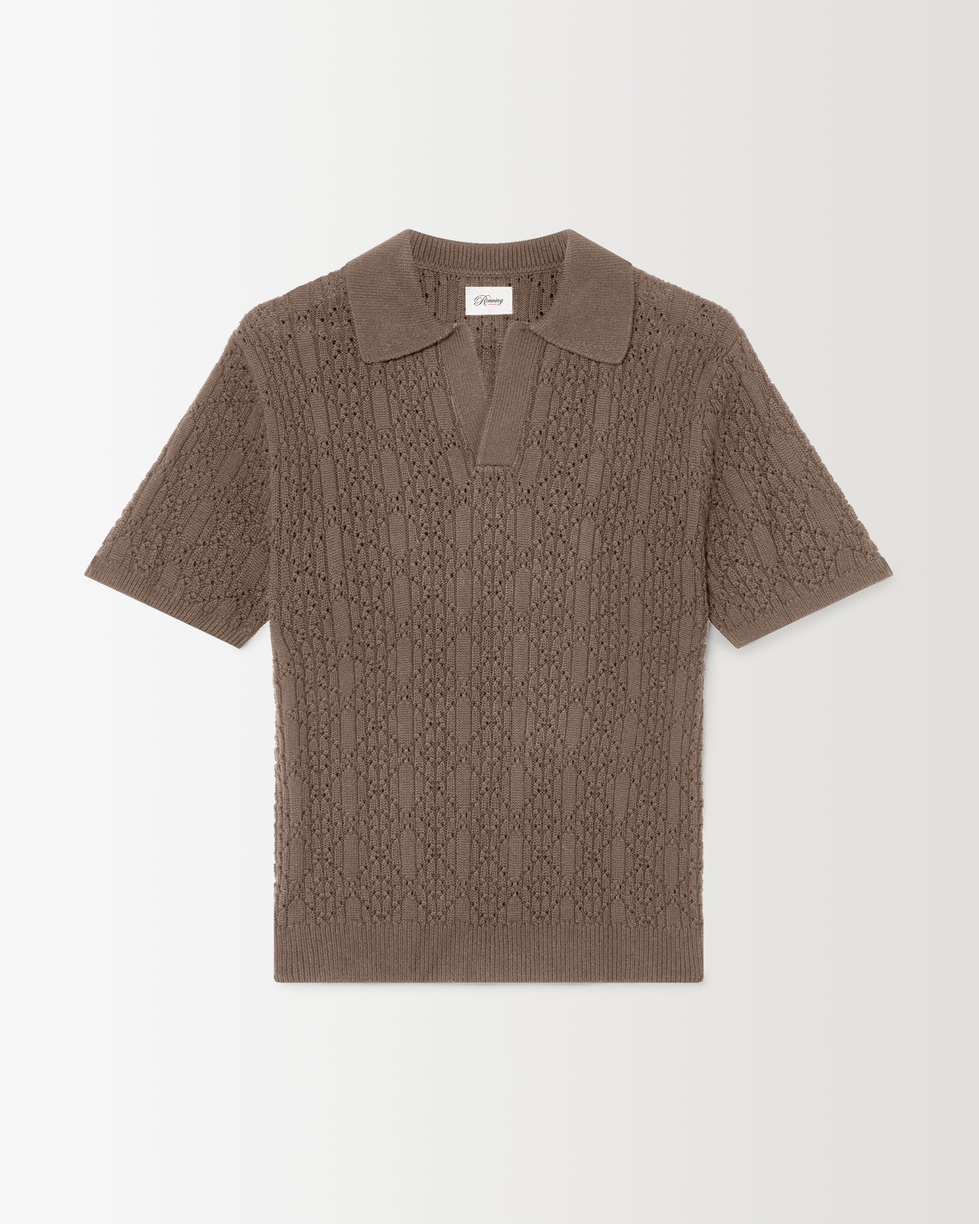 Diamond Knit Polo - Walnut