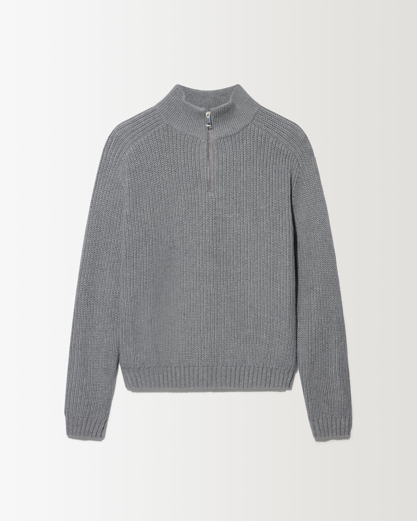 1/4 Zip Fisherman Sweater - Grey