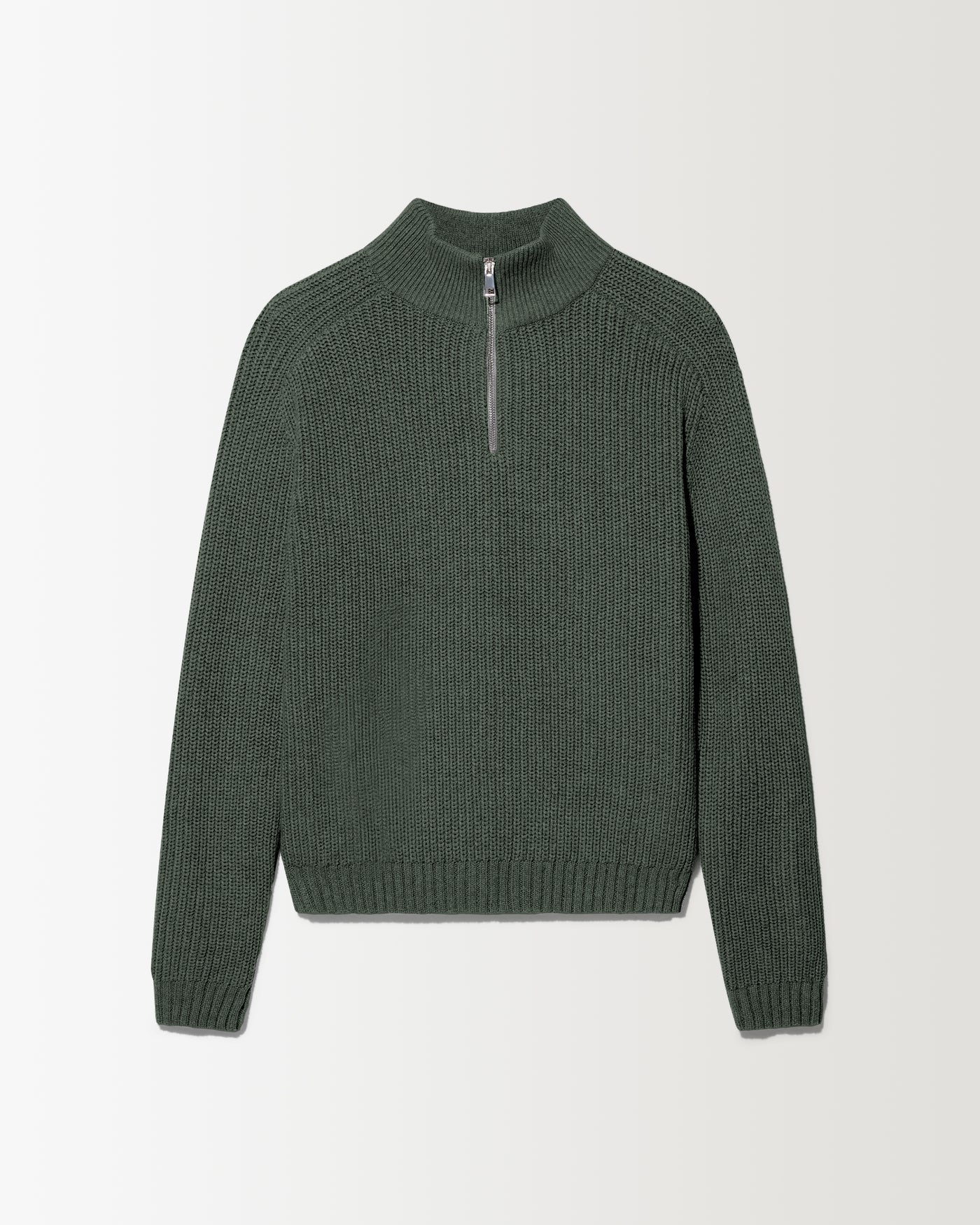 1/4 Zip Fisherman Sweater - Sage Green